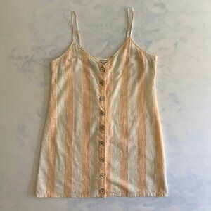 Rip Curl Orange & Cream Havana Striped Linen Mini Dress
